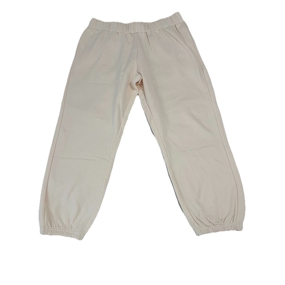 Pact Pants - Pact Womens XL Sweatpants Organic Cotton Tapered Leg Pockets Cream NWOT